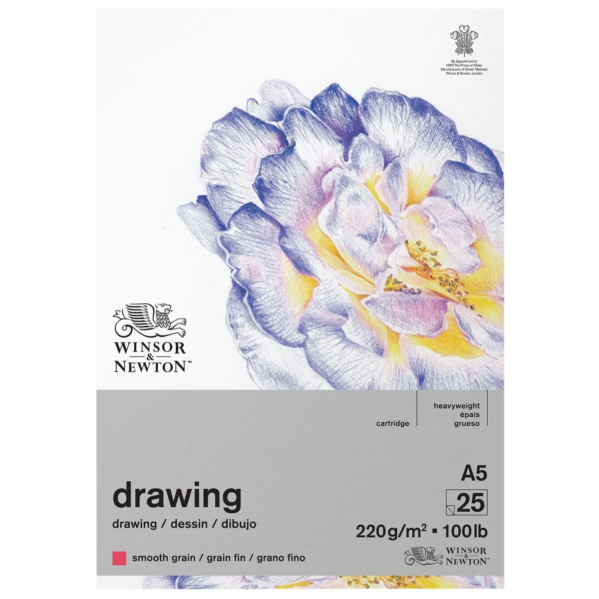 Winsor & Newton Μπλοκ Σχεδίου Smooth A5 220gr 25Φύλλων