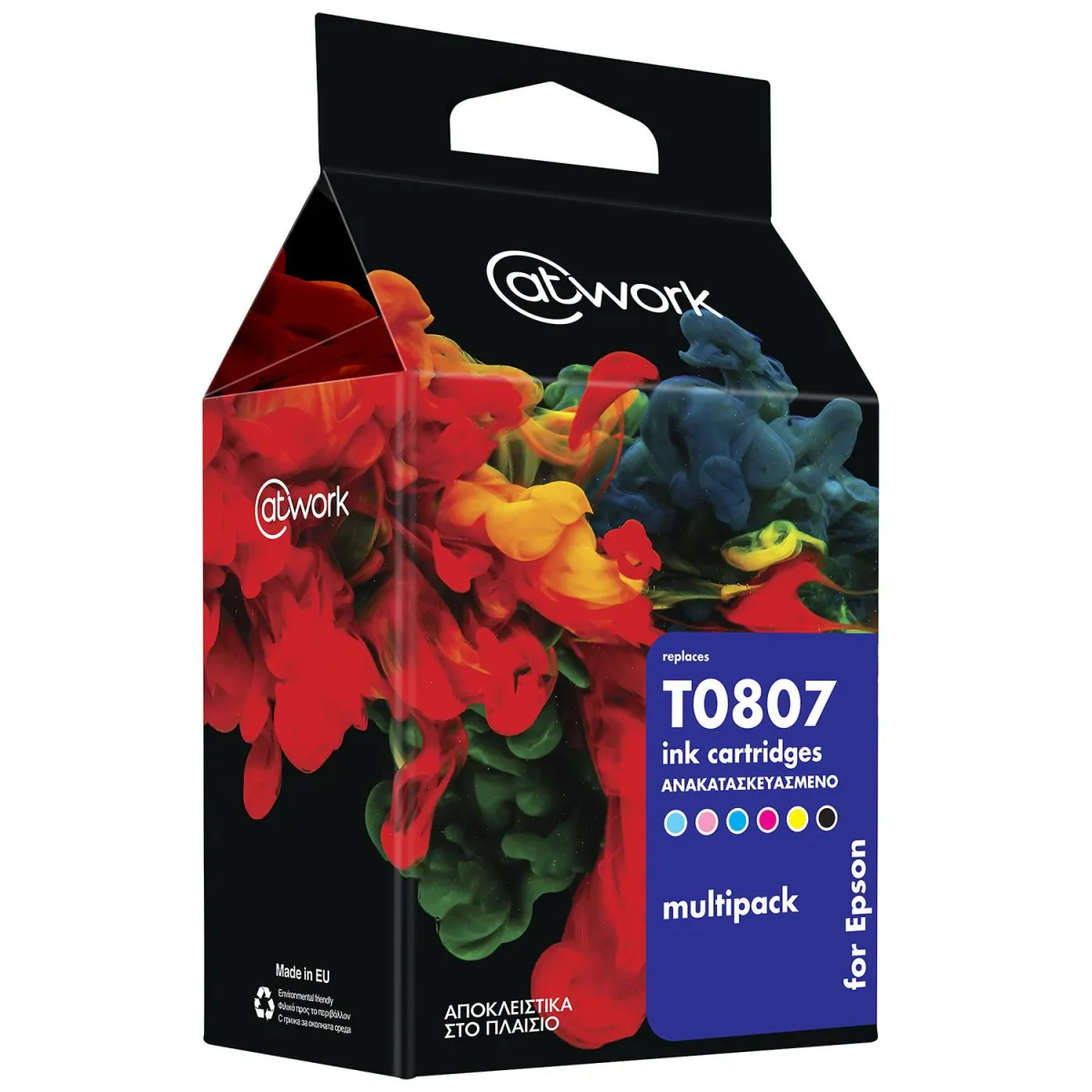Μελάνι @Work Ανακατασκευασμένο T0807 (BK-C-M-Y-LM-LC) Multipack