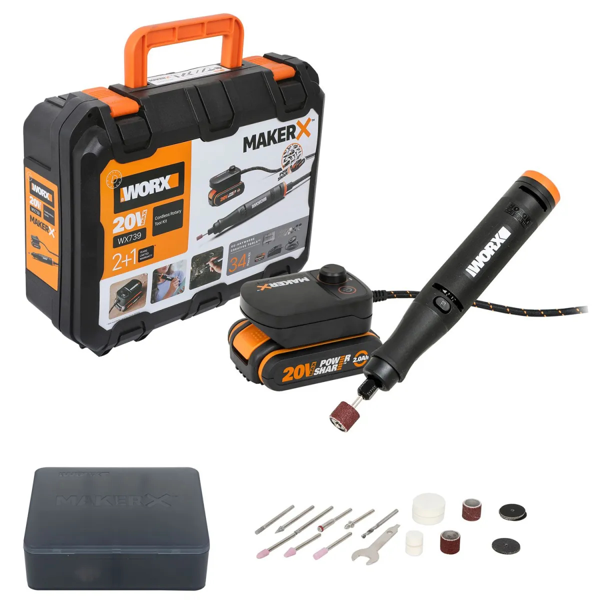 Worx MakerX Τροχός Κιτ Με Αντάπτορα & Μπαταρία