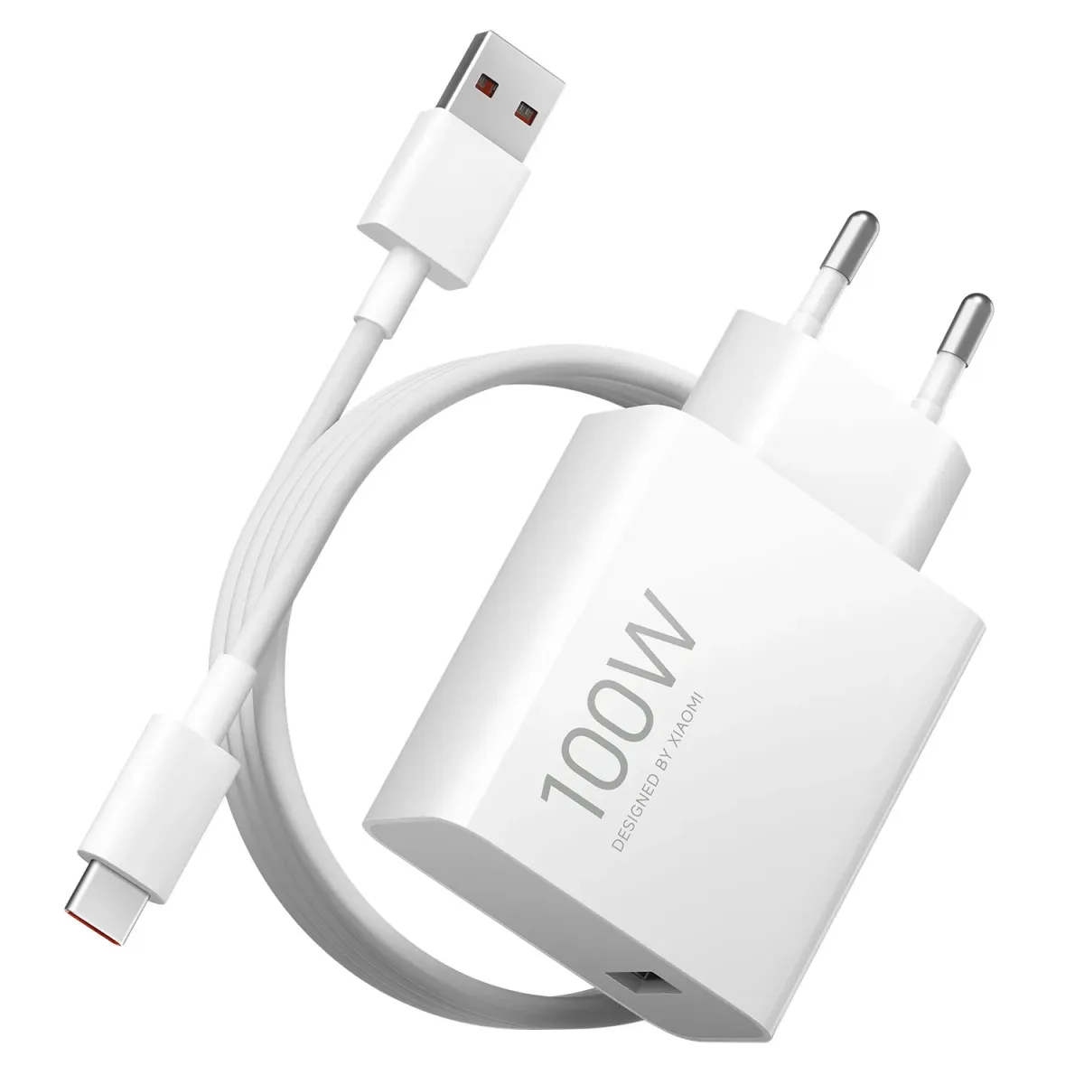 Xiaomi Φορτιστής GaN 1 Θέσης 100W Λευκό Με Καλώδιο
