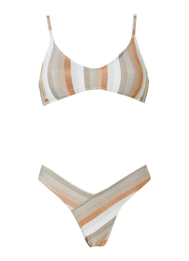 Astrid Stripe Metallic White