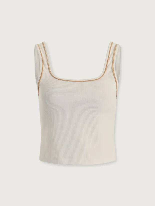 Barney Piped Tank White / Apple Cinnamon
