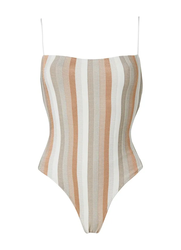 Eloise Stripe Metallic White