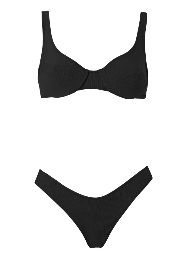 Irini Black Rib