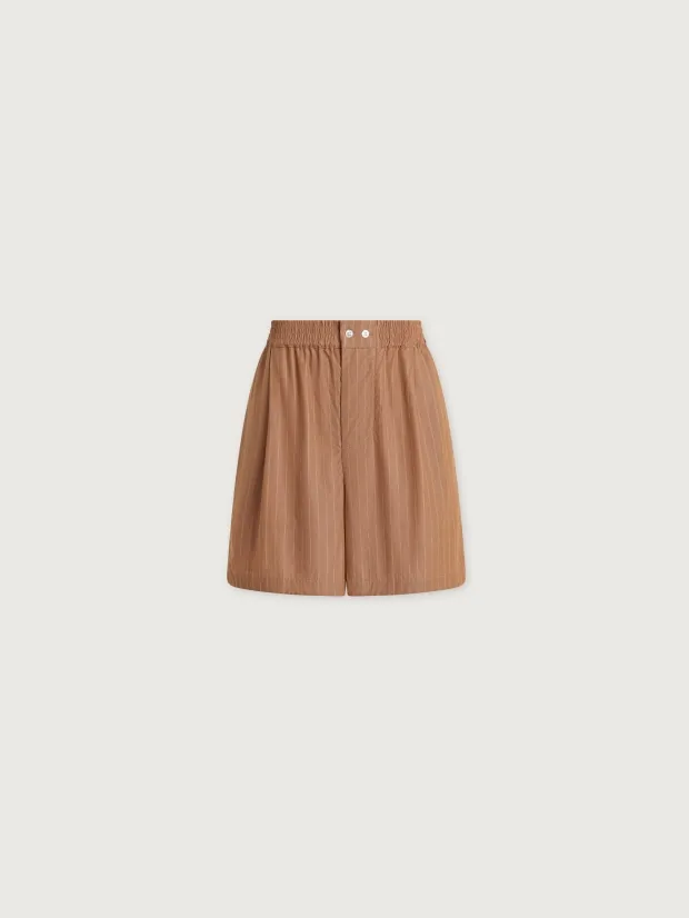 Marius Shorts Camel Stripe