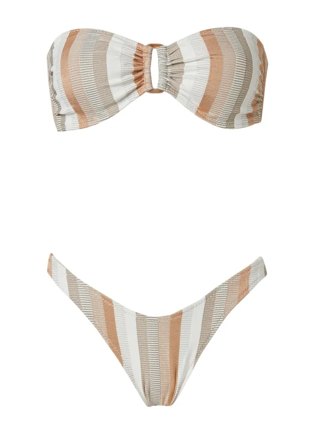 Melita Stripe Metallic White