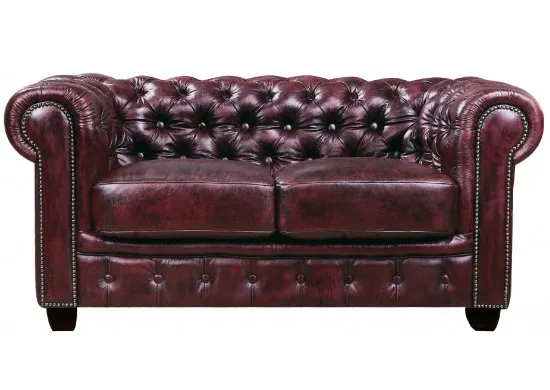 ΚΑΝΑΠΕΣ 2ΘΕΣΙOΣ ΔΕΡΜΑ ANTIQUE RED