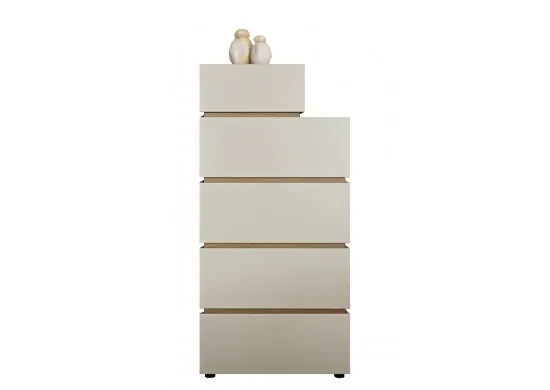 ΣΥΡΤΑΡΙΕΡΑ ΜΕ 5 ΣΥΡΤΑΡΙΑ CREAM BEIGE ΜΕ ΕΠΙΦΑΝΕΙΑ LIGHT OAK