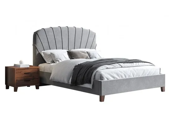 ΚΡΕΒΑΤΙ ΔΙΠΛΟ ΥΦΑΣΜΑ ΓΚΡΙ