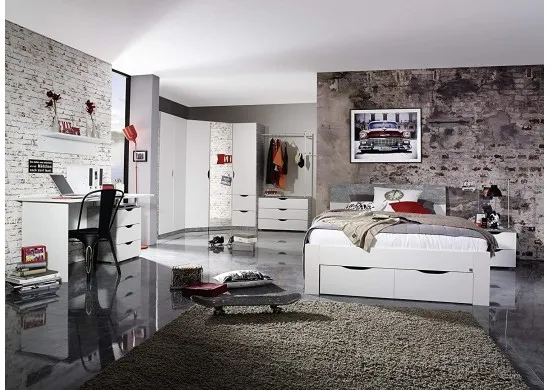 ΚΡΕΒΑΤΙ ΔΙΠΛΟ ALPINE WHITE - STONE GREY ΓΙΑ ΣΤΡΩΜΑ...