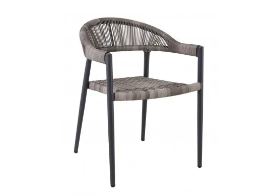 ΠΟΛΥΘΡΟΝΑ ALU ΑΝΘΡΑΚΙ - ROPE WICKER ΓΚΡΙ