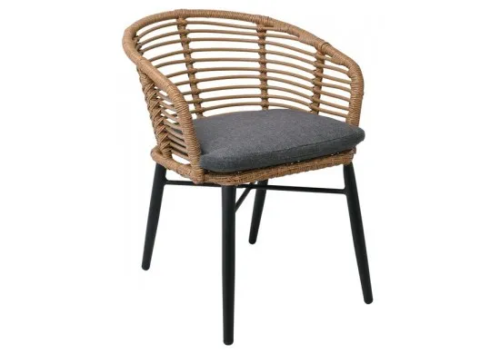 ΠΟΛΥΘΡΟΝΑ ALU ΜΑΥΡΗ - WICKER ΦΥΣΙΚΟ