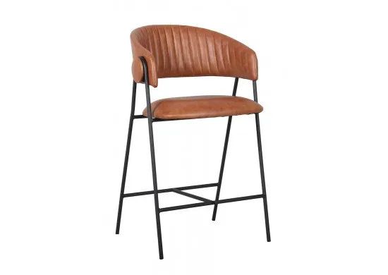 ΣΚΑΜΠΩ BAR ΜΕΤΑΛΛΙΚΟ ΜΑΥΡΟ  - ΔΕΡΜΑΤΙΝΗ CAMEL PU