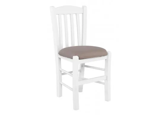 ΚΑΡΕΚΛΑ ΞΥΛΙΝΗ ΑΣΠΡΗ ΜΕ ΚΑΘΙΣΜΑ ΔΕΡΜΑΤΙΝΗ CAPPUCCINO PU
