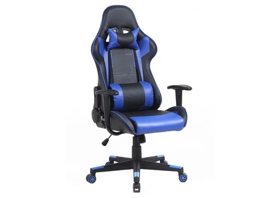 ΠΟΛΥΘΡΟΝΑ ΓΡΑΦΕΙΟΥ GAMING ΔΕΡΜΑΤΙΝΗ ΜΑΥΡΗ - ΜΠΛΕ PU