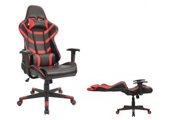ΠΟΛΥΘΡΟΝΑ ΓΡΑΦΕΙΟΥ GAMING ΔΕΡΜΑΤΙΝΗ ΜΑΥΡΗ - ΚΟΚΚΙΝΗ  PU