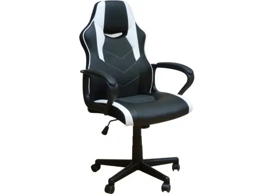 ΠΟΛΥΘΡΟΝΑ ΓΡΑΦΕΙΟΥ GAMING ΔΕΡΜΑΤΙΝΗ ΜΑΥΡΗ - ΛΕΥΚΗ PU