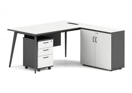 ΓΡΑΦΕΙΟ ΓΩΝΙΑ ΑΝΑΣΤΡΕΨΙΜΗ ΑΠΟΧΡΩΣΗ GREY - ΑΣΠΡΟ