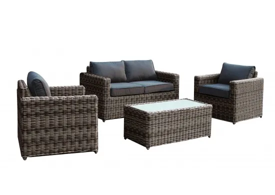 ΣΑΛΟΝΙ ΣΕΤ GREY BROWN WICKER