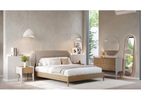 ΚΡΕΒΑΤΙ ΔΙΠΛΟ HONEY PALE OAK