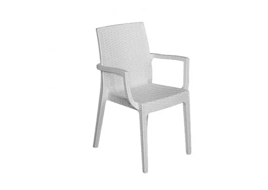 ΠΟΛΥΘΡΟΝΑ ΣΤΟΙΒΑΖΟΜΕΝΗ PP RATTAN LOOK ΛΕΥΚΗ