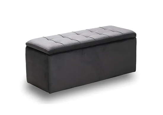 ΣΚΑΜΠΩ ΥΦΑΣΜΑ VELVET ΓΚΡΙ ΜΕ ΑΠΟΘΗΚΕΥΤΙΚΟ ΧΩΡΟ