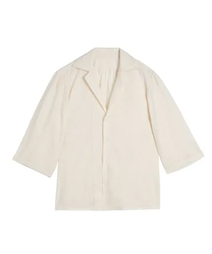 3/4 button-down shirt with camp collar