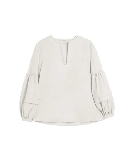 Balloon-sleeve blouse