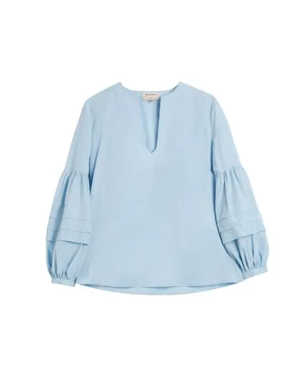 Balloon-sleeve blouse