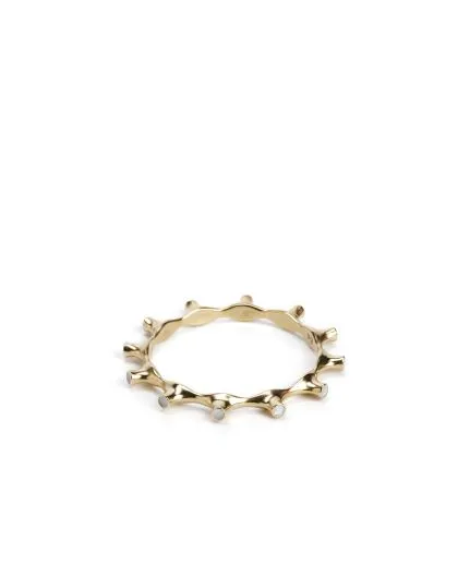 Bangle bracelet with semi-precious stones
