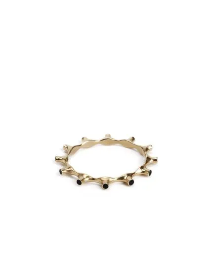 Bangle bracelet with semi-precious stones