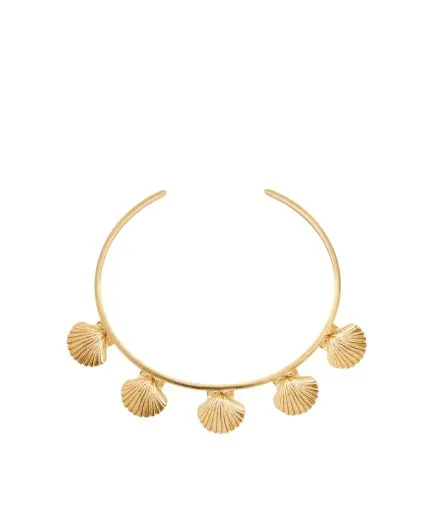 Bangle-stye bracelet with sea-shells