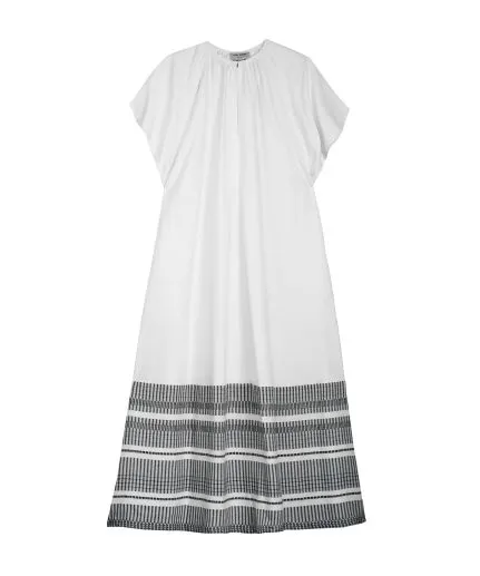 Cap-sleeve midi silk dress
