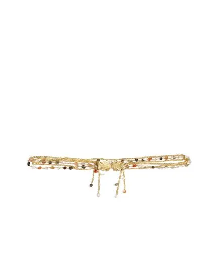 Chain belt with semi-precious stones