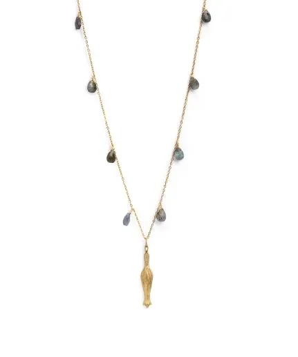 Chained necklace adorned with stones