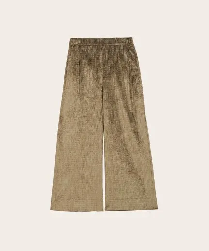 Corduroy-velour wide-leg trousers