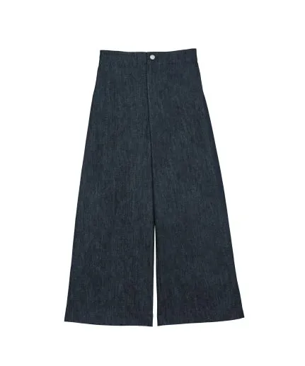 Cropped denim trousers