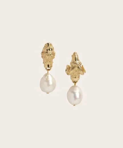 Drop earrings with pearl detail