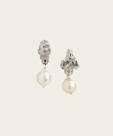 Drop earrings with pearl detail