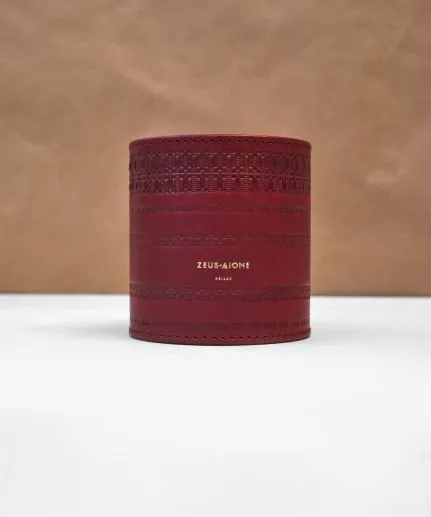 Embossed 'spathoto' leather pencil holder