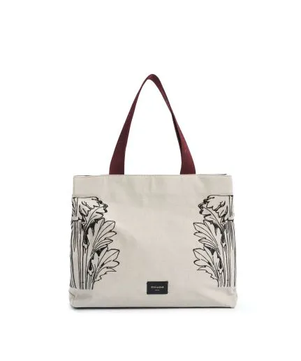 Embroidered canvas tote bag