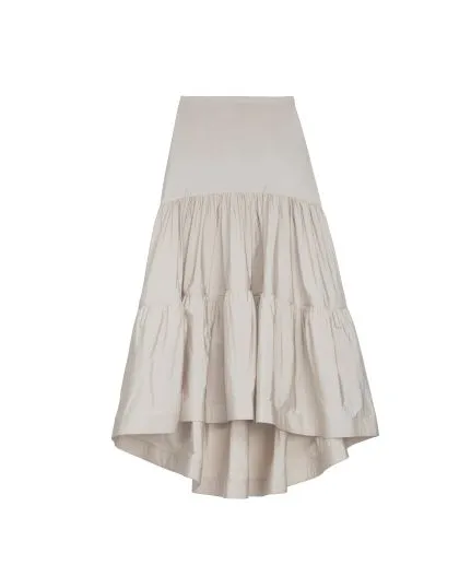 Flared midi skirt with pleated details