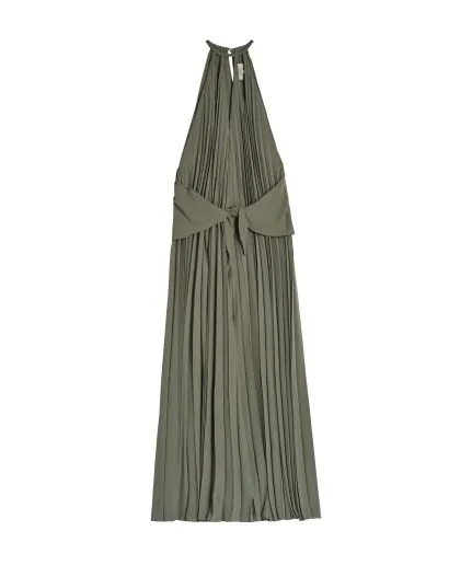 Halterneck pleated jumpsuit
