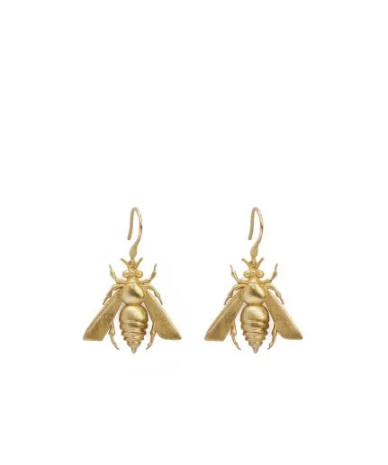 Hoop earrings with 'bee' motif