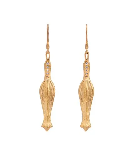Hoop earrings with 'tulip' motif