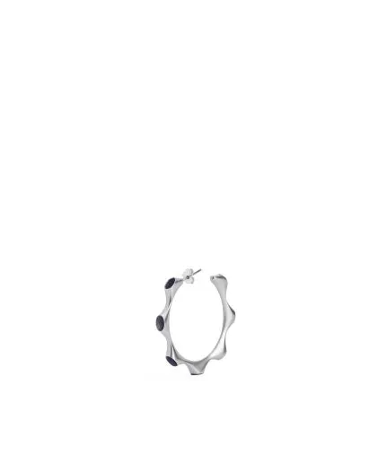 Jagged hoop earrings with semi-precious stones