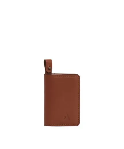 Leather card holder with loop detail