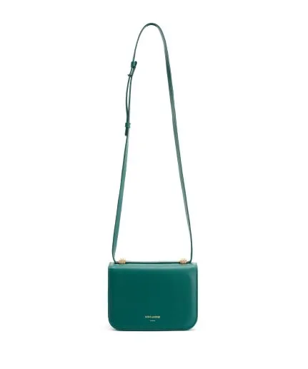 Leather cross-body flap bag