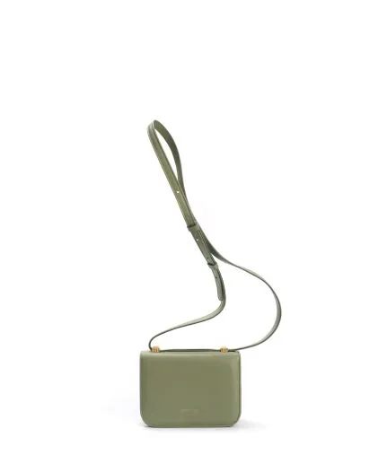 Leather cross-body flap bag