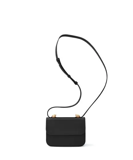 Leather cross-body flap bag